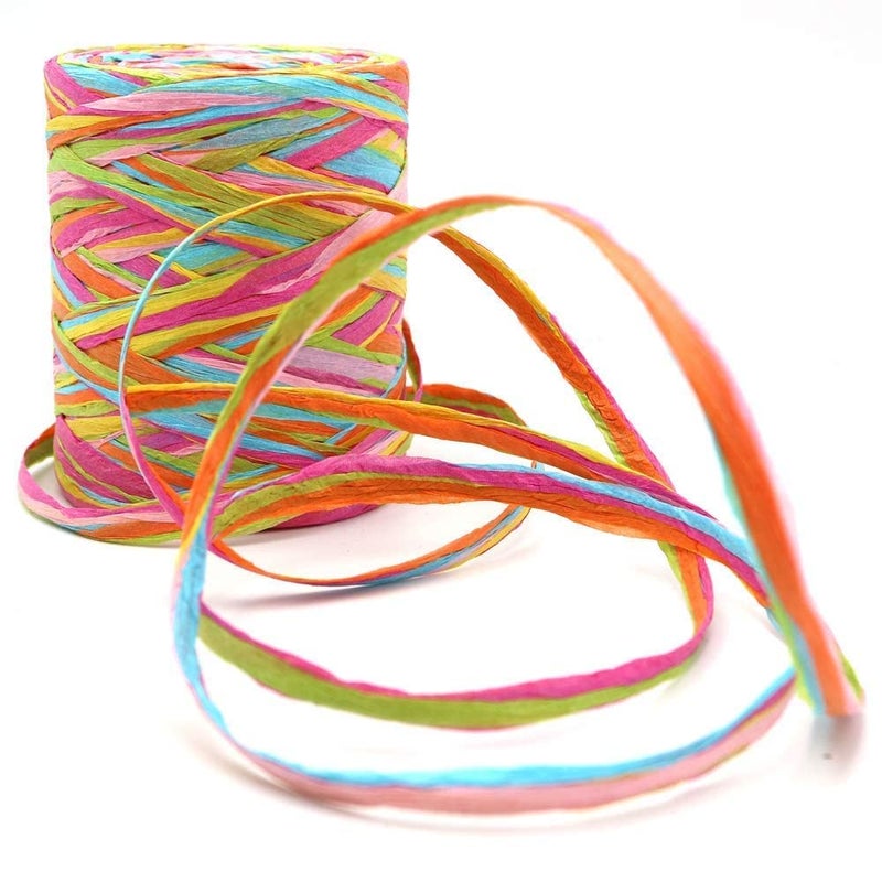G2PLUS Colored 262 Feet Raffia Paper Ribbon 6 Colored Packing Paper String Perfect for Gift Wrapping and DIY Decoration (Pink) - Image 5